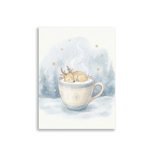 Affiche déco chambre bébé scandinave – Renne endormi