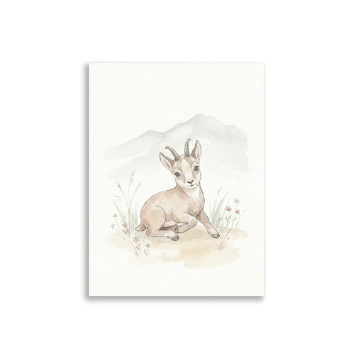 Affiche bébé chamois scandinave – Chambre enfant douce - vue 1