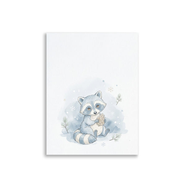 Affiche raton laveur scandinave bébé – Aquarelle douce - vue 1