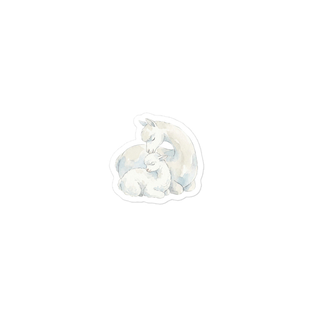 Cadeau naissance sticker alpaga – Vinyle mat 7,5 cm