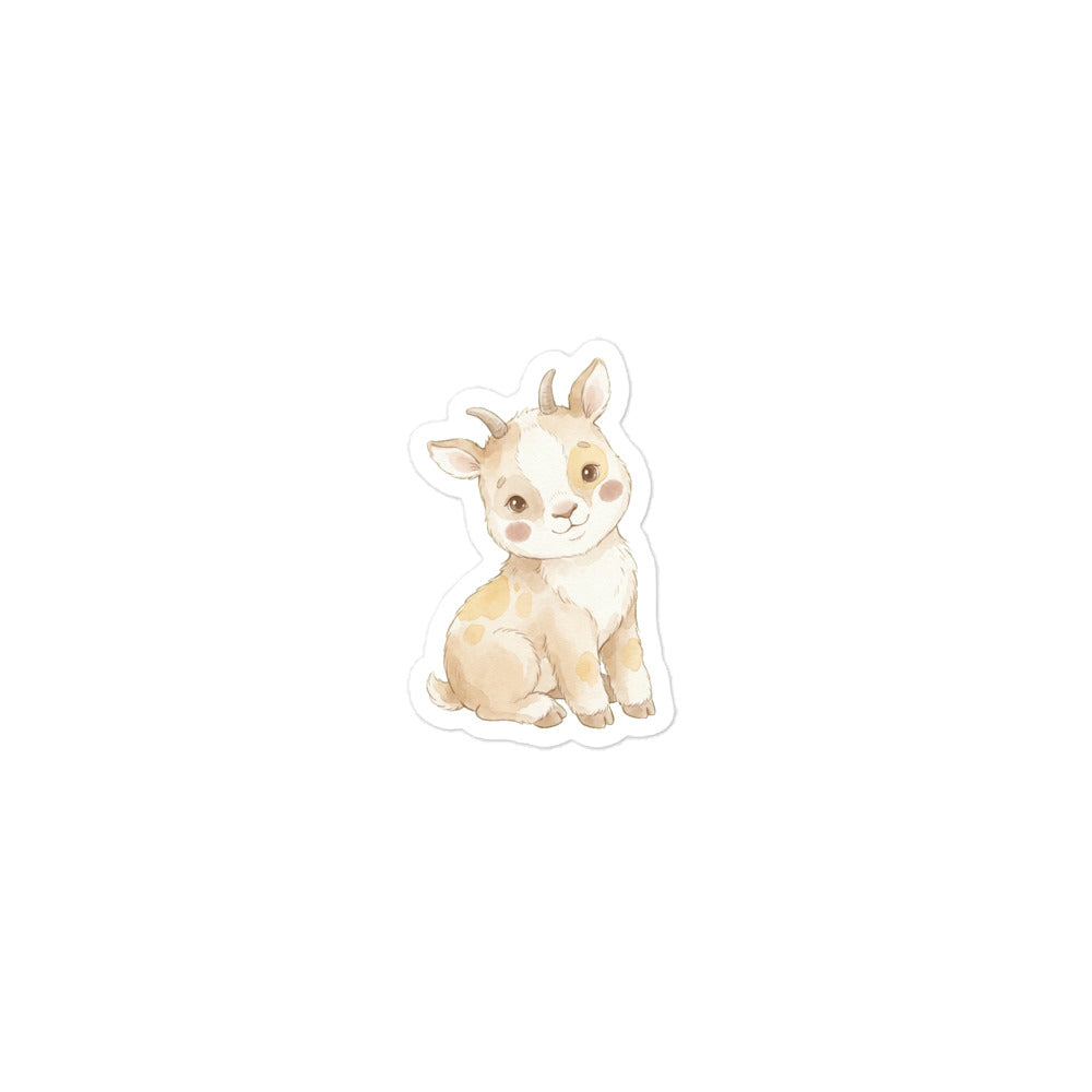 Sticker chamois bébé scandinave – Vinyle mat 7,5 cm