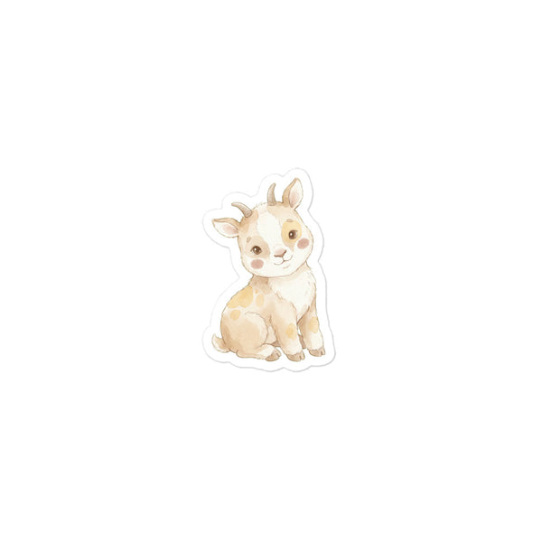 Sticker chamois bébé scandinave – Vinyle mat 7,5 cm