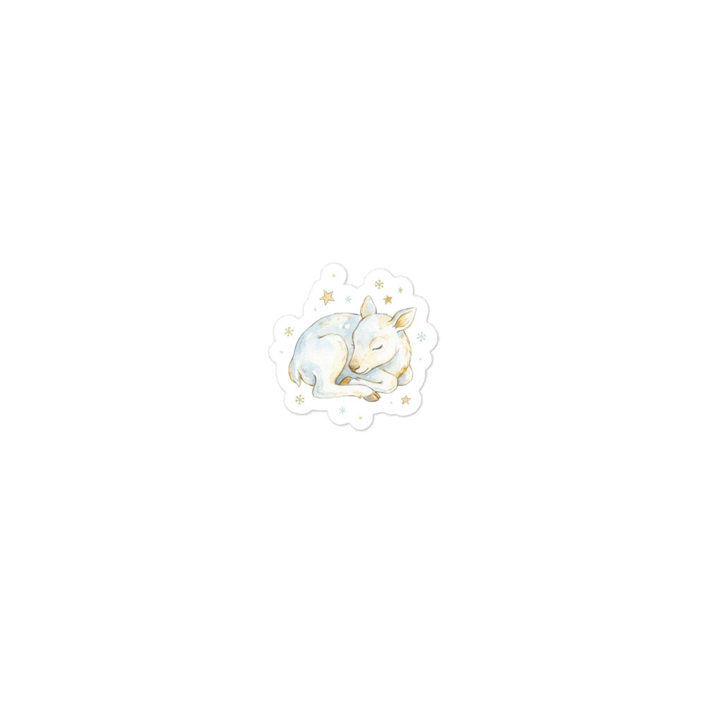 Sticker bébé renne chambre enfant – Aquarelle nordique