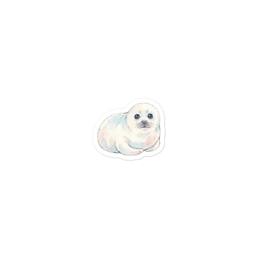 Sticker bébé phoque chambre enfant – Aquarelle nordique