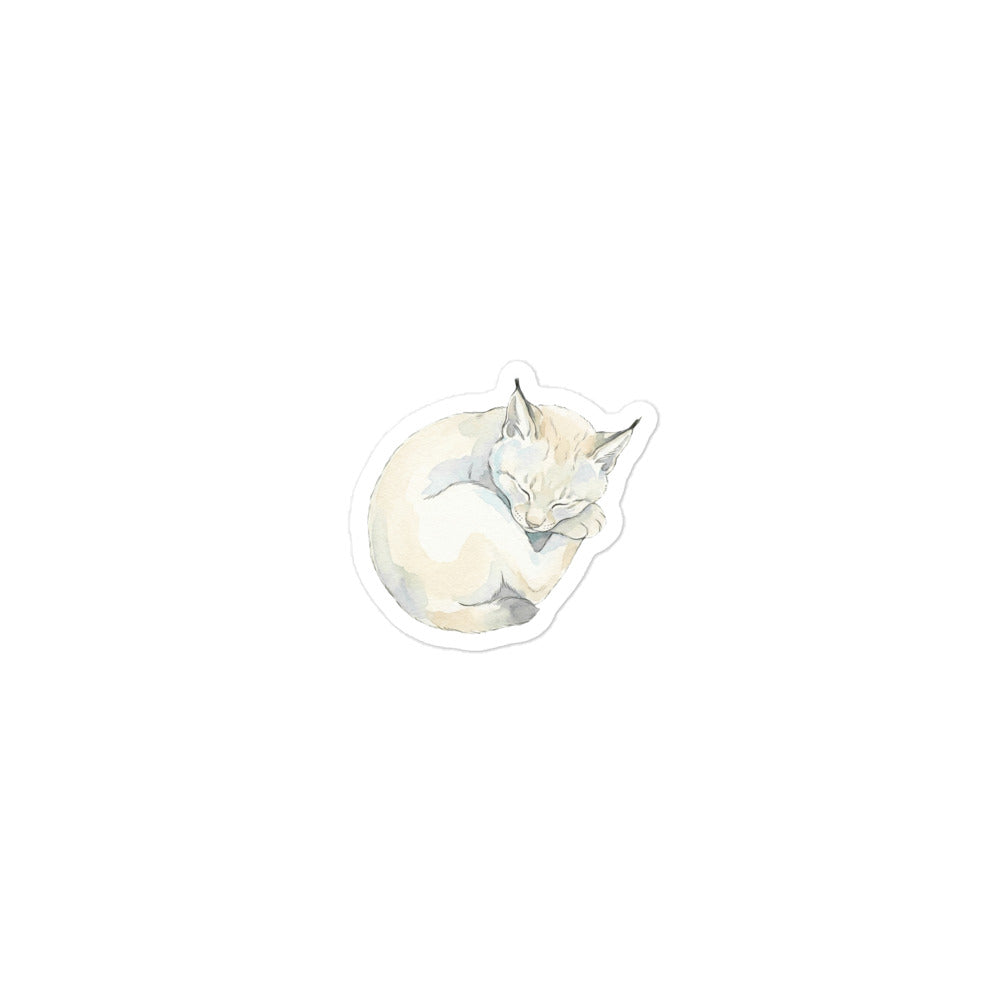 Sticker bébé animal chambre enfant – Lynx endormi