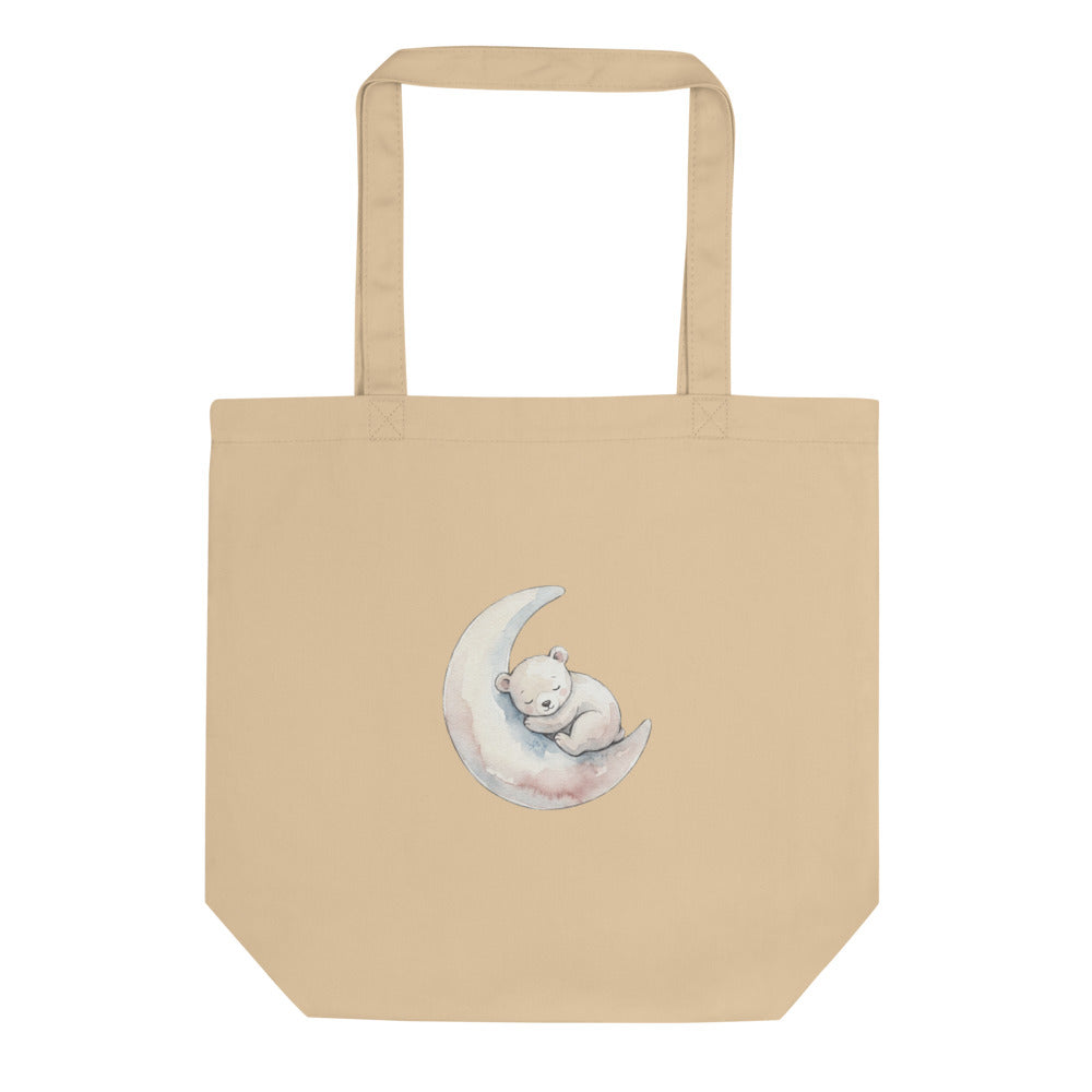 Tote bag maternité illustration aquarelle Ourson Lune - vue 1
